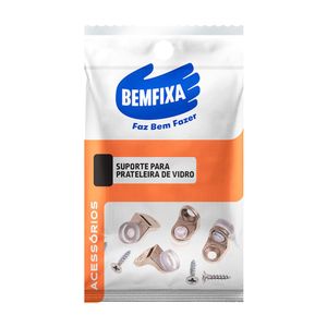 Suporte Para Prat. De Vidro Em Zamak Com Ventosa E Parafusos 6218 Bemfixa