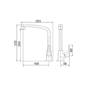 Torneira para Cozinha de Bancada Branca 1167 F71 em ABS Lorenzetti