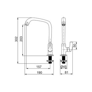 Torneira para Cozinha de Bancada Branca 1167 F61 em ABS Lorenzetti