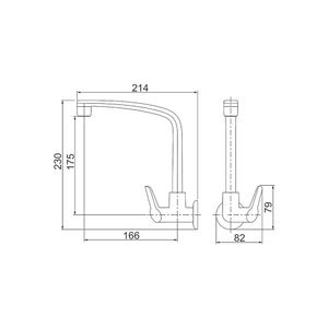 Torneira para Cozinha de Parede Branca 1168 F71 em ABS Lorenzetti