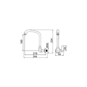 Torneira para Cozinha de Parede Branca 1168 F61 em ABS Lorenzetti