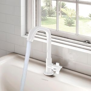 Torneira para Cozinha de Bancada Branca 1195 F64 em ABS Lorenzetti