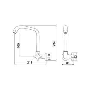 Torneira para Cozinha de Parede Branca 1168 F64 em ABS Lorenzetti