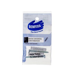 Parafuso Cabeca Sextavada Rosca Soberba Com Bucha Universal 10Mm 3729 Bemfixa