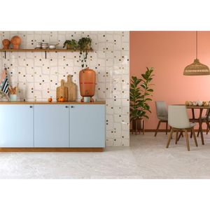 Porcelanato Marmorizado Esmaltado Acentinado Retificado Perla Santana Tipo A 70X70CM - 8064451 - Elizabeth