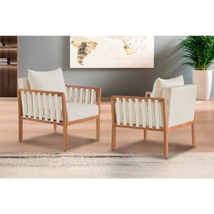 Poltrona Giovana Tec 1007 Bege Projeto Decor
