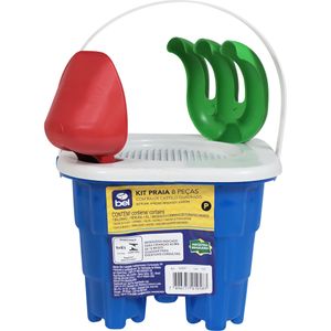 Kit Praia 8 Peças Com Balde Castelo 12Cm Bel