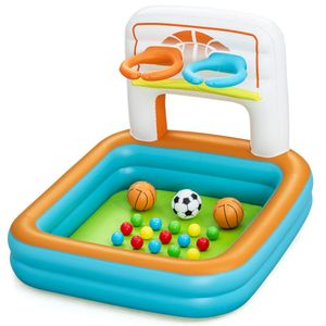 Piscina De Bolinhas Multi-Uso C/ 15 Bolinhas + 1 Bola De Futebol + 2 Bolas De Basquete 1,20M X 1,07 X 84Cm 52728 Bestway