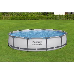 Piscina Estruturada 6.473L Circular Cinza 3,66M X 76Cm + Filtro 1.249 L/H 220V 56416 Bestway