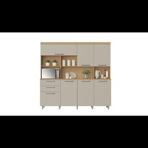 Cozinha 7 Portas 2 Gavetas Nobreza 210Cm 100% Mdf Crv-Grg Nesher