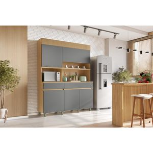 Cozinha 5 Portas 2 Gavetas Realeza 160Cm 100% Mdf Crv-Ttn Nesher