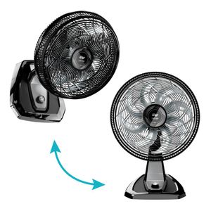 Ventilador Mesa e Parede 40cm 2 em 1 Flow Turbo Eco Turbo Silencioso 8 Pas 180W 220V Preto e Cinza - Wap