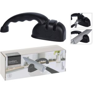 Afiador De Facas Excellent Houseware Preto 19,2X0,45X0,68Cm Aço Inoxidável Hasiera