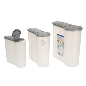 Conjunto De Potes De Tempero Hasiera 3 Peças Branco/Prata Polipropileno Hasiera