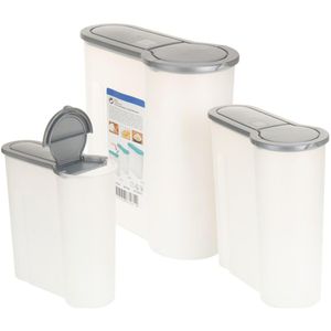 Conjunto De Potes De Tempero Hasiera 3 Peças Branco/Prata Polipropileno Hasiera