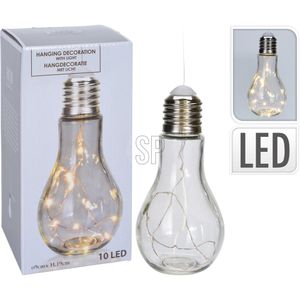 Luminária Com Gancho a pilha H & S Collection 36Cm Transparente 9X19Cm Vidro Hasiera