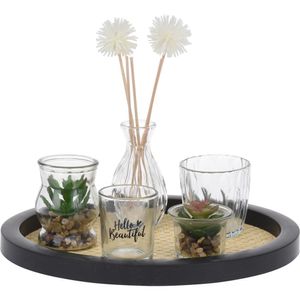 Conjunto Decorativo Com Bandeja Colorido Polipropileno Hasiera