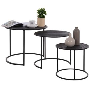 Mesa Lateral Com Tampo H & S Collection Preto Mdf Hasiera