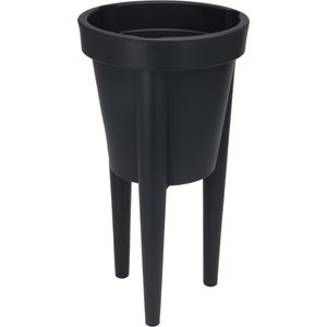 Vaso De Planta Redondo Com Pés Hasiera Preto Polipropileno Hasiera