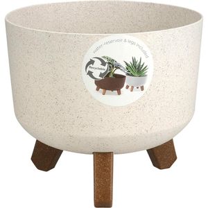 Vaso De Planta Redondo Hasiera Areia/Marrom 20,0X17,4Cm Polietileno Hasiera
