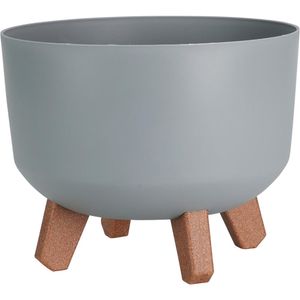 Vaso De Planta Redondo Hasiera Cinza 23,8X18,7Cm Polietileno Hasiera