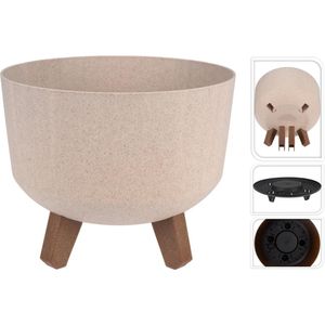 Vaso De Planta Redondo Hasiera Areia 23,8X18,7Cm Polietileno Hasiera