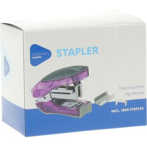 Grampeador Com 1000 Grampos Roxo Ferro Hasiera