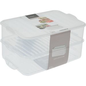 Conjunto De Caixas Organizadoras Excellent Houseware 2 Peças Verde/Bege Polipropileno Hasiera