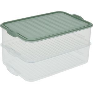 Conjunto De Caixas Organizadoras Excellent Houseware 2 Peças Verde/Bege Polipropileno Hasiera