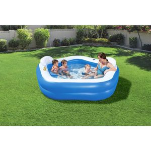 Piscina Inflável 575L Pentágono 2,13M X 2,06M X 69Cm C/ 2 Encostos + 2 Porta Copos + 2 Banquinhos 54153 Bestway