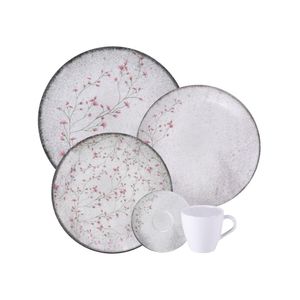 Aparelho De Jantar De Porcelana Floralis 20 Pecas Tramontina