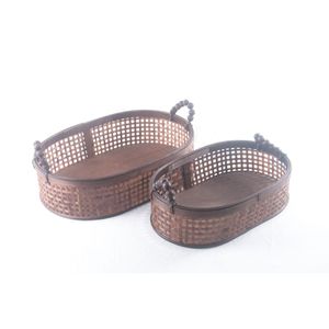 Cj Cestos Bambu 2Pcs 39X25,5/32,5X21Cm Hasiera