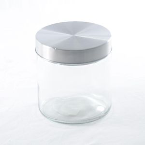 Pote De Vidro 800Ml C/Tampa Inox 11X12Cm Hasiera