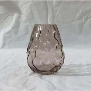 Vaso Hasiera Vidro 17x17x22cm Marrom Hasiera
