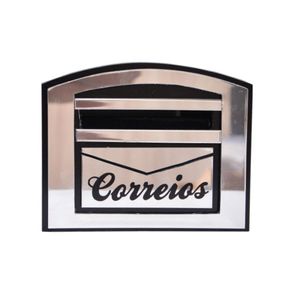 Caixa De Correio Acm Espelhado/Preto Pequeno - Telha Luz