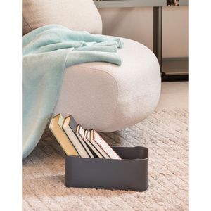 Cesta Com Tampa Fit Grande Cinza Coza
