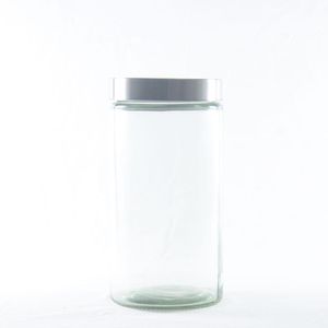 Pote De Vidro 1800Ml C/Tampa Inox 11X22Cm Hasiera
