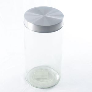 Pote De Vidro 1800Ml C/Tampa Inox 11X22Cm Hasiera