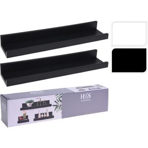 Conjunto De Prateleiras H & S Collection 2 Peças Branco/Preto Polipropileno Hasiera