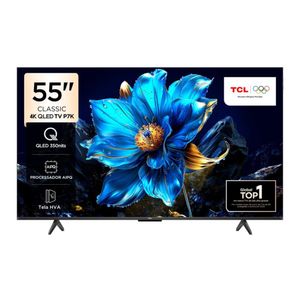 TV Smart 55" 4K UHD Qled Google TV com Wi-Fi Dual Band e Bluetooth Google Assistente Dolby Vision/Atmos HDR10+ Comando p/ Voz Bivolt Preto  55P7K  TCL